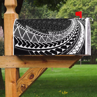 Northern Mariana Islands Mailbox Cover - Tropical Flowers Style Mailbox Cover - Northern Mariana Islands Black - Polynesian Pride