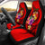 Tonga Polynesian Car Seat Covers - Floral With Seal Red Universal Fit Red - Polynesian Pride