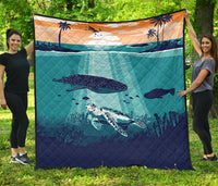 Sea Sunset Premium Quilt Blue - Polynesian Pride