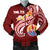 Tahiti Personalised Men's Bomber Jacket - Tahiti Seal Polynesian Patterns Plumeria Red - Polynesian Pride