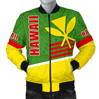 Polynesian Hawaii Bomber Jacket (Men) - Hawaiian Kanaka Maoli Green - Polynesian Pride