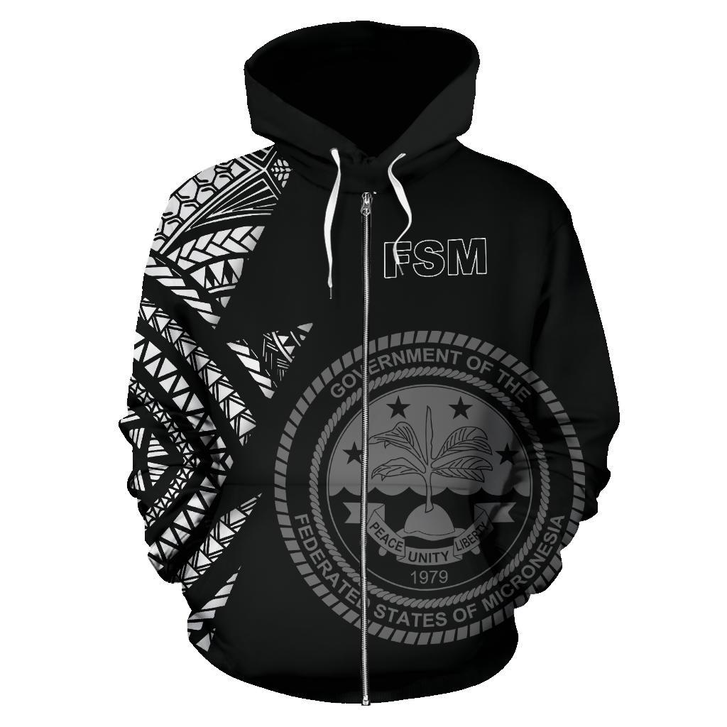 Federated States of Micronesia Pattern All Over Zip up Hoodie - Polynesian Pride