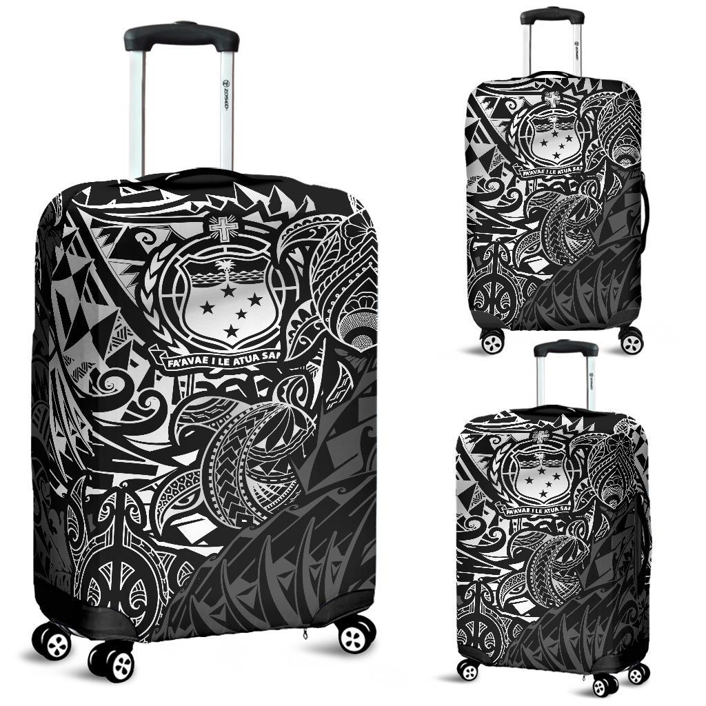 Samoa Polynesian Luggage Covers - White Turtle Flowing White - Polynesian Pride