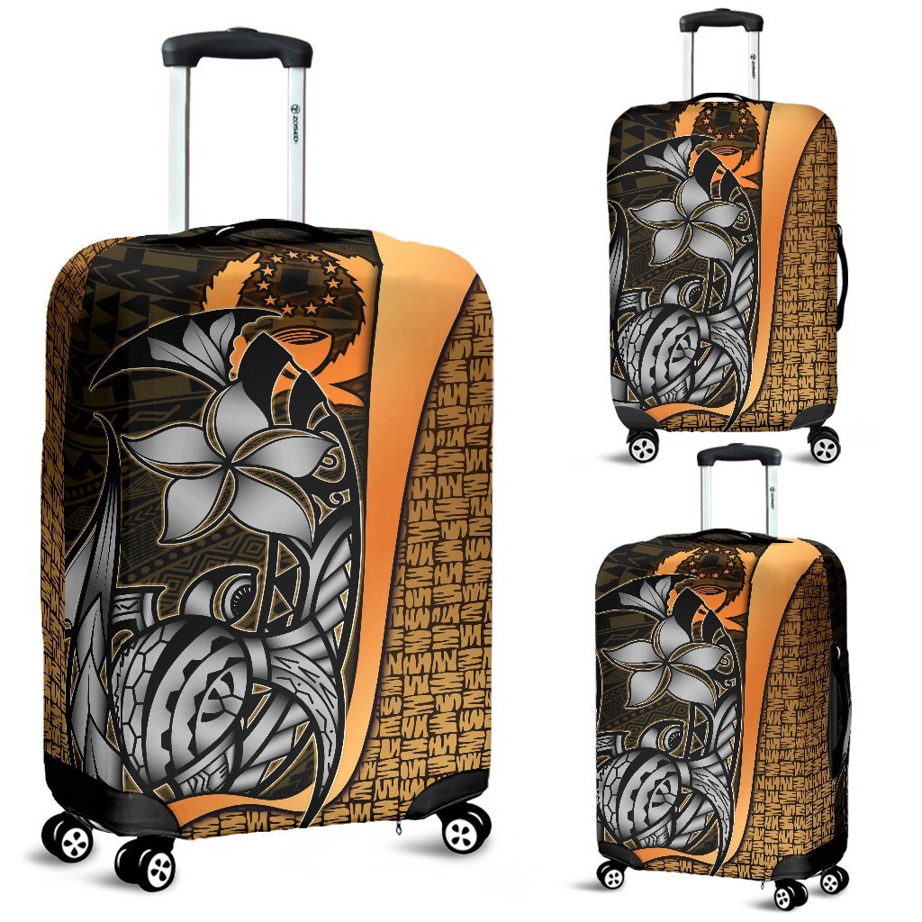 Pohnpei Micronesian Luggage Covers Gold - Turtle With Hook Gold - Polynesian Pride