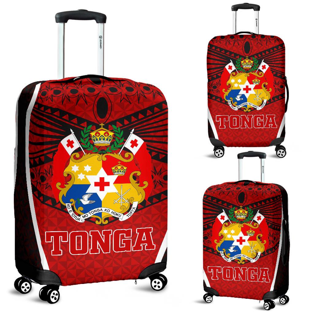 Tonga Polynesian Luggage Covers - Red Pattern Red - Polynesian Pride