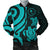 Chuuk Micronesian Men Bomber Jacket - Turquoise Tentacle Turtle Turquoise - Polynesian Pride