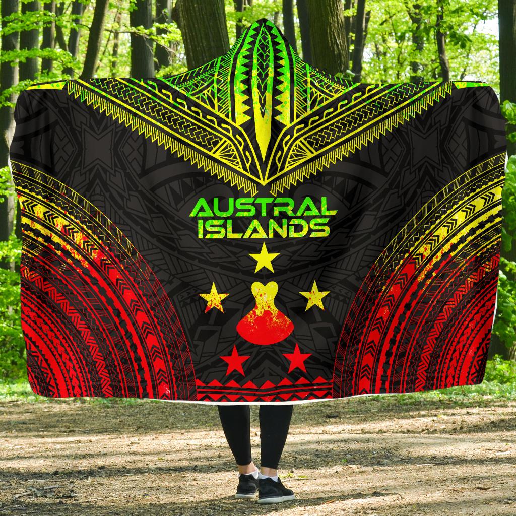 Austral Islands Polynesian Chief Hooded Blanket - Reggae Version Hooded Blanket Reggae - Polynesian Pride