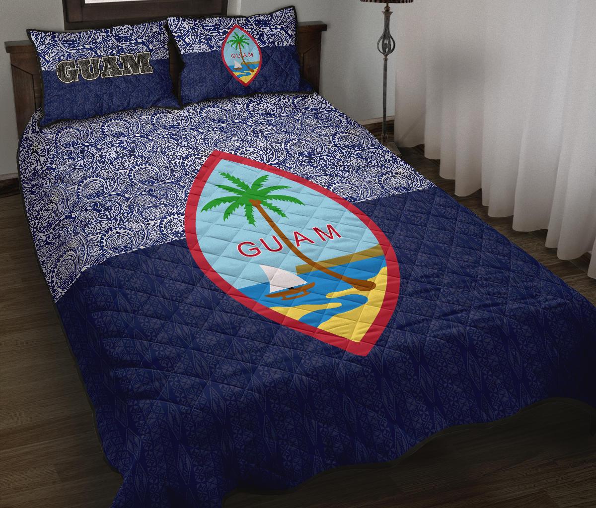 Guam Quilt Bed Set - Guam Coat Of Arms Polynesian Design - Polynesian Pride