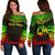 Tonga Polynesian Chief Custom Personalised Women's Off Shoulder Sweater - Reggae Version Art - Polynesian Pride