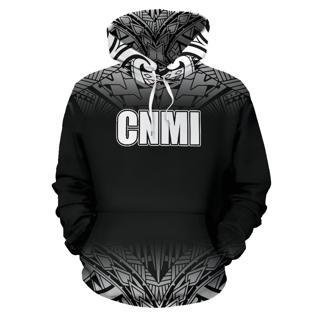 Northern Mariana Islands All Over Hoodie Fog Black Style - Polynesian Pride