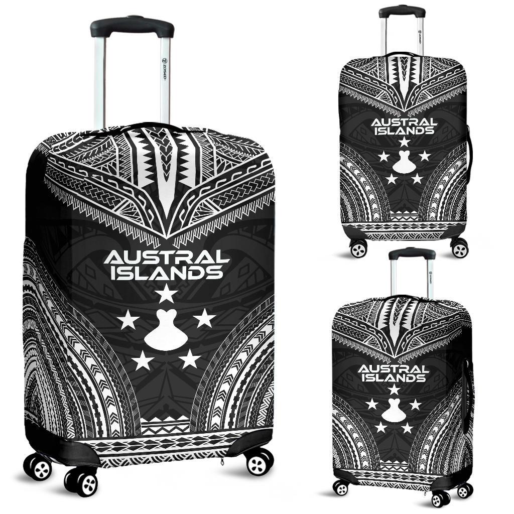 Austral Islands Polynesian Chief Luggage Cover - Black Version Black - Polynesian Pride