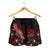 Tuvalu Polynesian Women's Shorts - Turtle With Blooming Hibiscus Red - Polynesian Pride