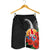 Tahiti Polynesian Men Shorts - Hibiscus Coat of Arm Black - Polynesian Pride