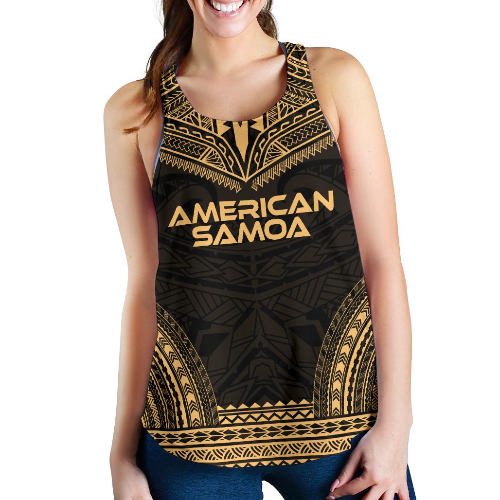 American Samoa Women's Racerback Tank - Polynesian Chief Gold Version Gold - Polynesian Pride