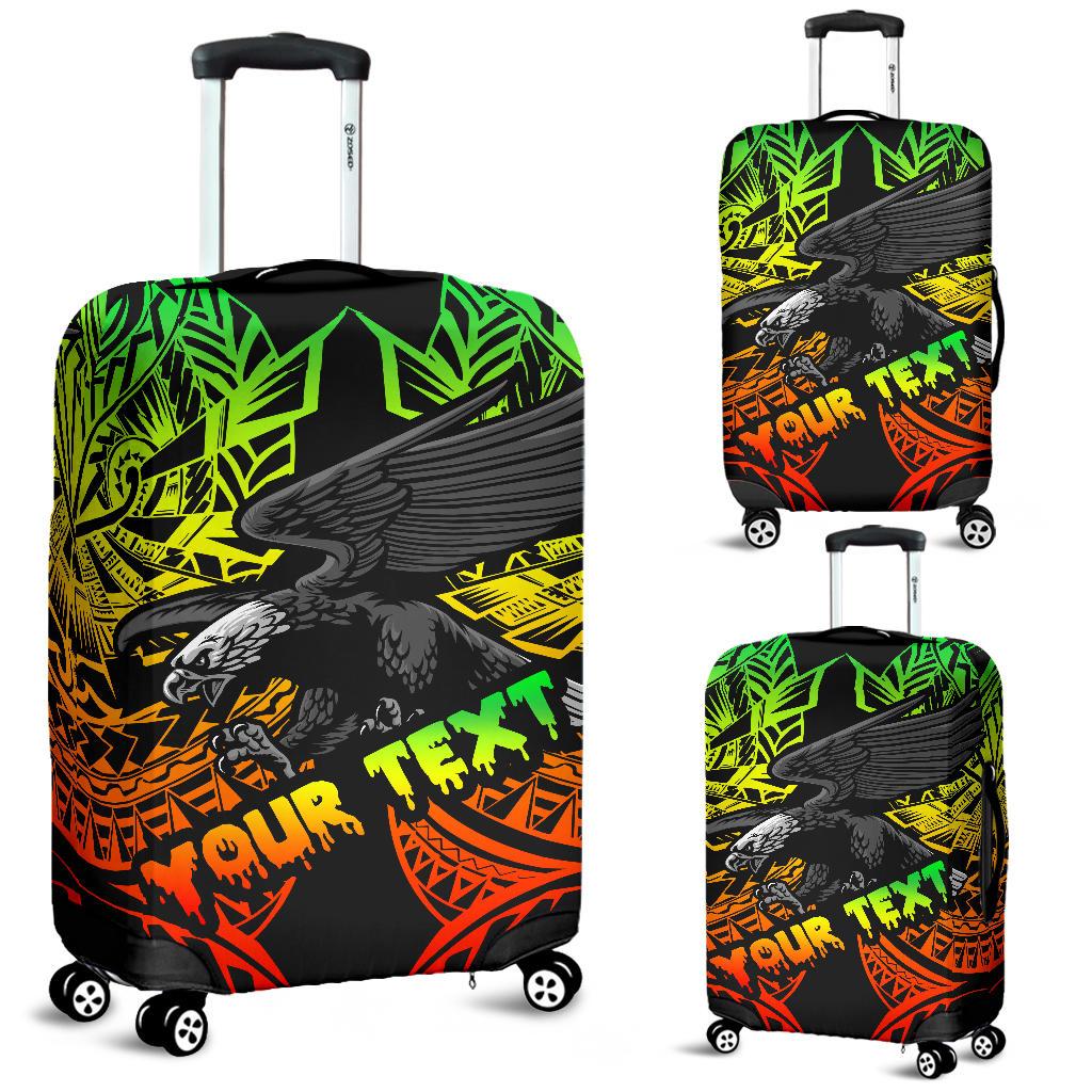 Samoa Polynesian Custom Personalised Luggage Covers - Eagle Tribal Pattern Reggae Reggae - Polynesian Pride