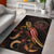 Palau Polynesian Area Rugs - Turtle With Blooming Hibiscus Gold Gold - Polynesian Pride