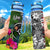 Yap Hydro Tracking Bottle - Turtle Plumeria Banana Leaf Hydro Tracking Bottle - Yap Hydro Tracking Bottle 32oz Large Black - Polynesian Pride