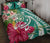 Hawaii Polynesian Turtle Tropical Hibiscus Plumeria Quilt Bed Set - Turquoise - Polynesian Pride