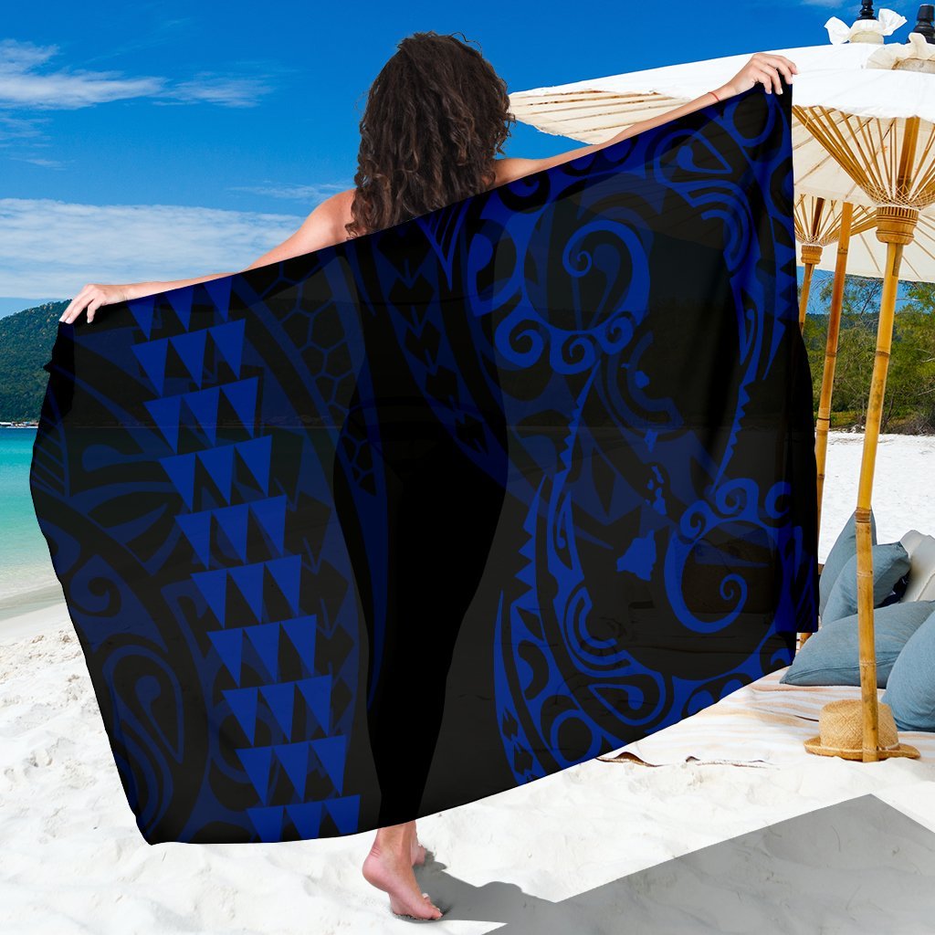 Hawaii Kakau Blue Polynesian Sarong Sarong - 1 44*66 Inch Blue - Polynesian Pride