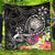 Hawaii Polynesian Premium Quilt - Turtle Plumeria (Black) Black - Polynesian Pride