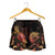 American Samoa Polynesian Women's Shorts - Turtle With Blooming Hibiscus Gold - Polynesian Pride