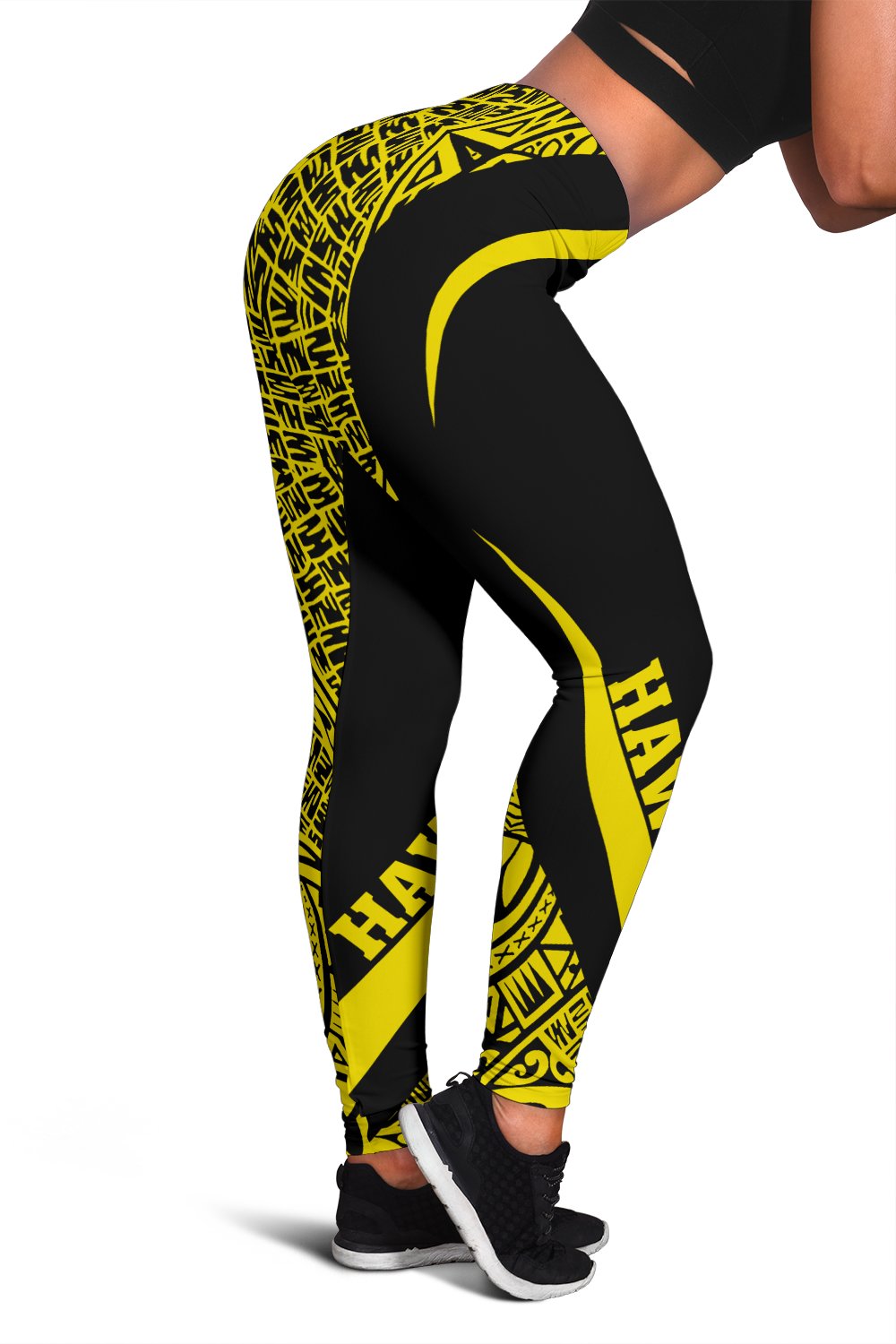 Hawaii Polynesian Leggings - Circle Style Yellow Yellow - Polynesian Pride