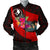 Yap Men's Bomber Jacket - Polynesian Hook And Hibiscus (Red) Red - Polynesian Pride