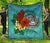 American Samoa Premium Quilt - Tropical Flowers Style Black - Polynesian Pride