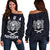 American Samoa Polynesian Women's Off Shoulder Sweater - Aua Paepaeulupo'o Dark Blue - Polynesian Pride