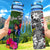 Cook Islands Custom Personalised Hydro Tracking Bottle - Turtle Plumeria Banana Leaf Hydro Tracking Bottle 32oz Large Black - Polynesian Pride