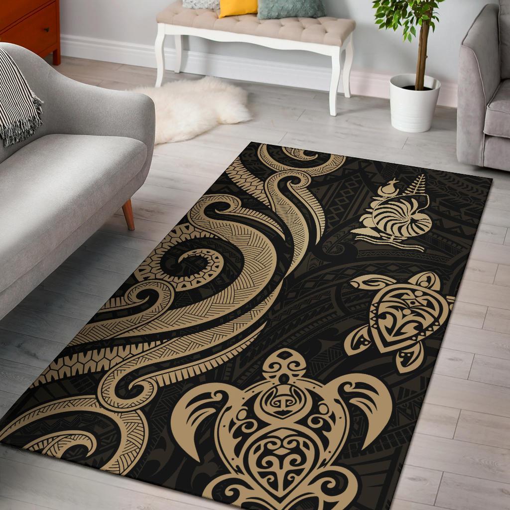 New Caledonia Area Rug - Gold Tentacle Turtle Gold - Polynesian Pride