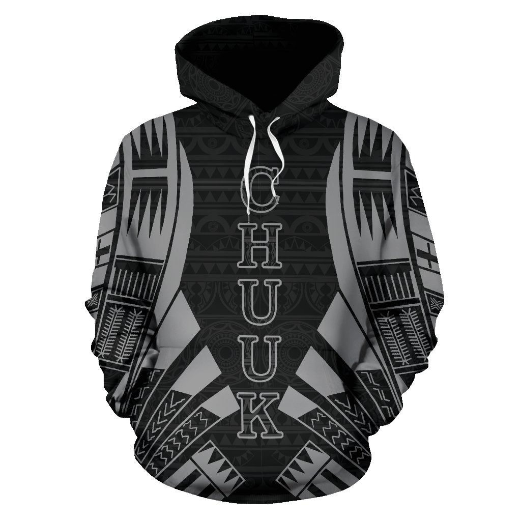 Chuuk All Over Hoodie Grey Tattoo Style - Polynesian Pride