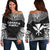 Kanaka Maoli Polynesian Chief Women's Off Shoulder Sweater - Black Version Black - Polynesian Pride