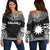 Nauru Polynesian Chief Women's Off Shoulder Sweater - Black Version Black - Polynesian Pride