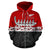 New Zealand Zip up Hoodie, Maori Waka Zipper Hoodie Red Unisex Black - Polynesian Pride