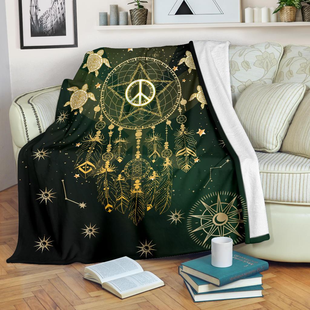 Hawaii Dream Catcher Peace Style Galaxy - Premium Blanket AH White - Polynesian Pride