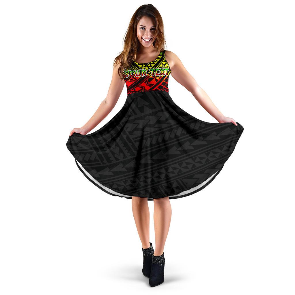 American Samoa Custom Personalised Women's Dress - Polynesian Reggae Women Black - Polynesian Pride