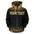 Papua New Guinea Polynesian All Over Custom Zip up Hoodie Gold Fog - Polynesian Pride