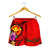 Hawaii Polynesian Custom Personalised Women's Shorts - Floral With Seal Red - Polynesian Pride