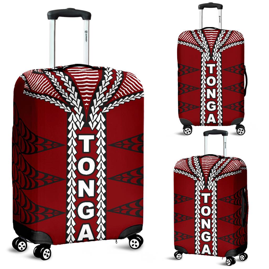 Tonga Polynesian Luggage Covers - Tongan Ngatu Pattern Red - Polynesian Pride