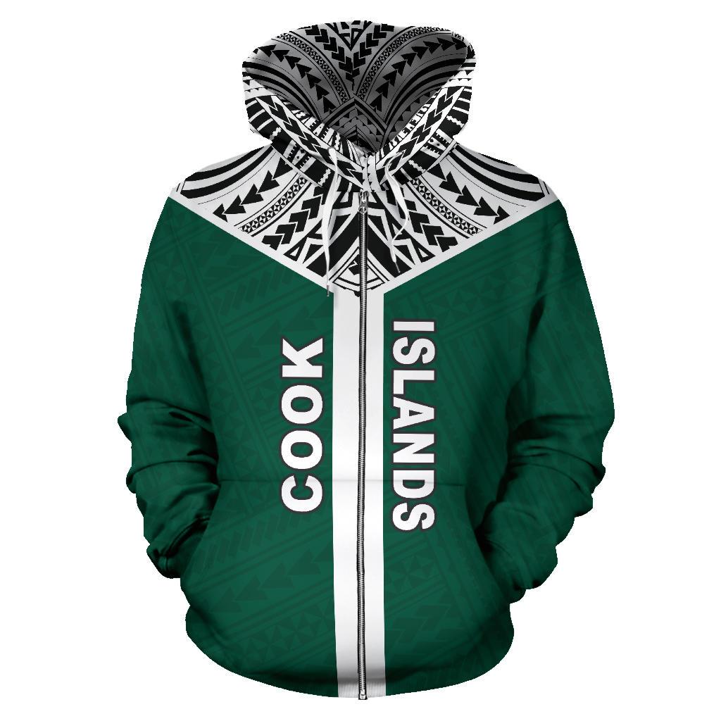 Cook Islands Rising Zip Hoodie Unisex Black - Polynesian Pride