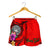 American Samoa Custom Personalised Polynesian Women's Shorts - Floral With Seal Red - Polynesian Pride