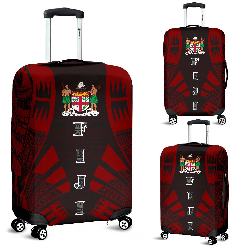 Fiji Luggage Cover - Polynesian Tattoo Red Red - Polynesian Pride