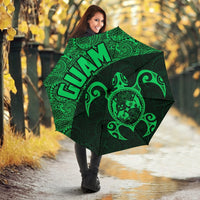 Guam Umbrella Turtle Coat of Arms Polynesian Pattern Green - Polynesian Pride