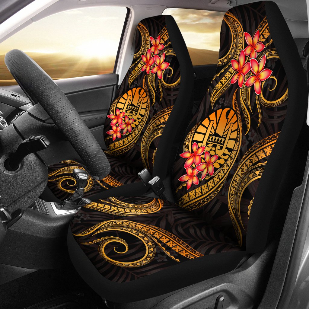 Tahiti Polynesian Car Seat Covers - Gold Plumeria Universal Fit GOLD - Polynesian Pride