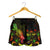 Fiji Polynesian Women's Shorts - Turtle With Blooming Hibiscus Reggae - Polynesian Pride