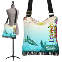 Polynesian Hawaii Boho Bags - View sea Hawaii with Turtle and Whale One Style One Size Blue - Polynesian Pride
