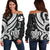 Wallis and Futuna Women's Off Shoulder Sweater - White Tentacle Turtle White - Polynesian Pride