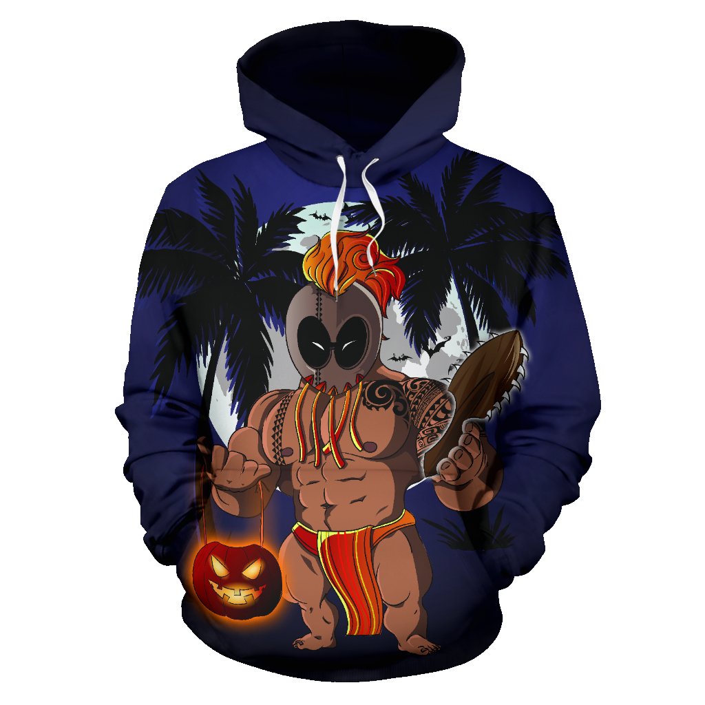 Halloween Trick Or Treat Kanaka Warrior Hoodie (Zip) - Polynesian Pride