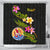 Tahiti Polynesian Shower Curtain - Plumeria Tribal 177 x 172 (cm) Black - Polynesian Pride